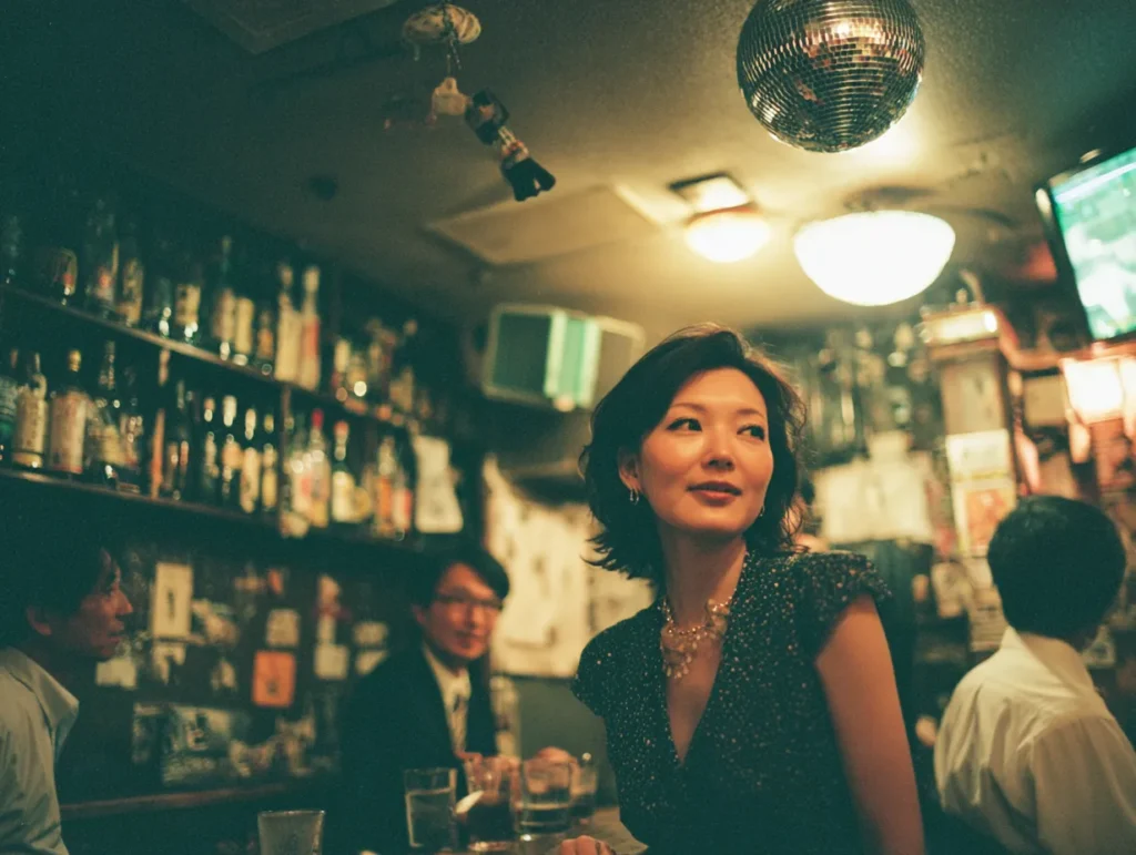 東京のスナック紅（BENI）本店のママが談笑している風景。